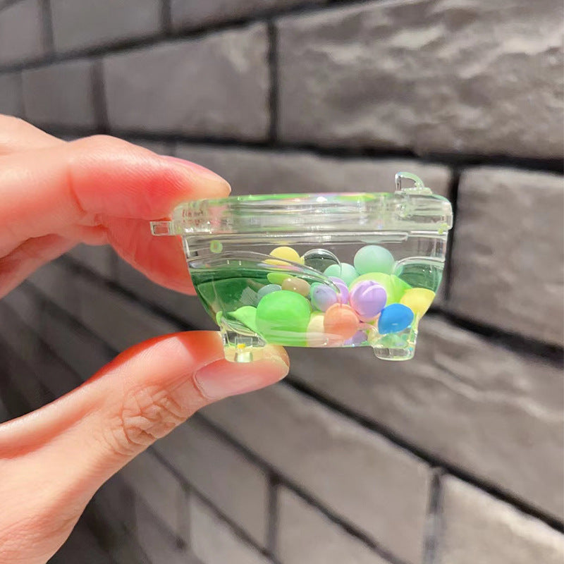 Wholesale Acrylic Bubble Beads Into Oil Quicksand Creative Key Chain